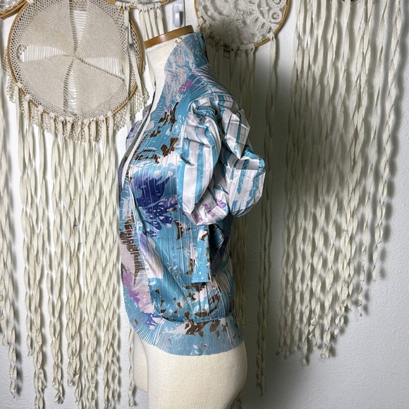 Masaki Matsuka and Gray Floral Print Short Sleeve Open Front Shrug Cardi S/M - Picture 2 of 14